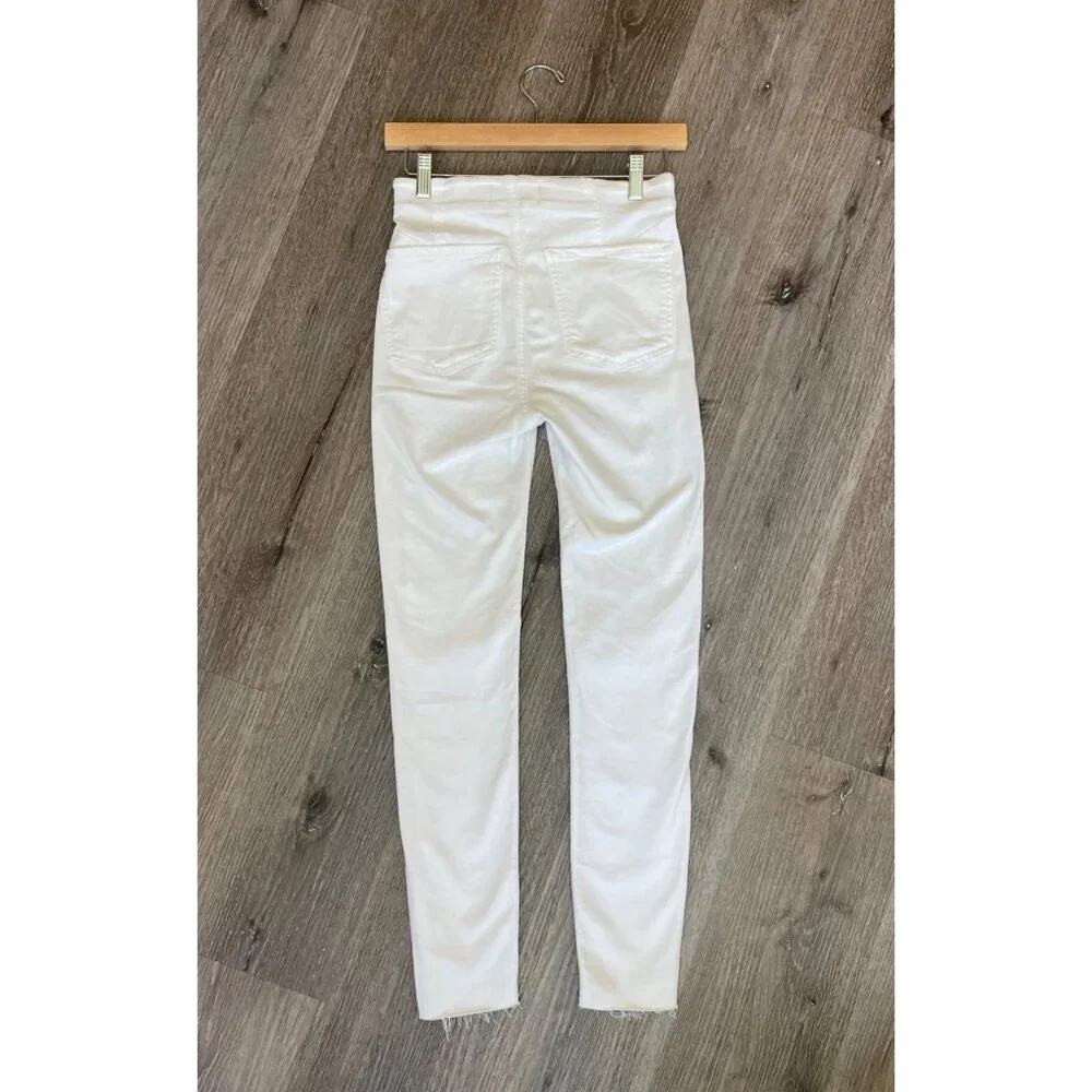 We The Free White Jeans Size 26 NWT Skinny Stretch High Rise High Waist Raw‎ Hem